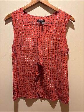 NIC+ZOE Coral-Print Sleeveless V-Neck Tank